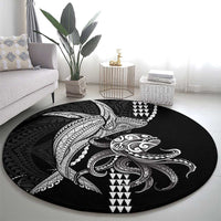 Kanaloa Aloha Hawaii Round Carpet Humpback Whale Octopus Tattoo Kakau Pattern LT14 - Polynesian Pride