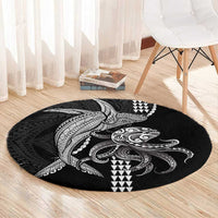 Kanaloa Aloha Hawaii Round Carpet Humpback Whale Octopus Tattoo Kakau Pattern LT14 - Polynesian Pride