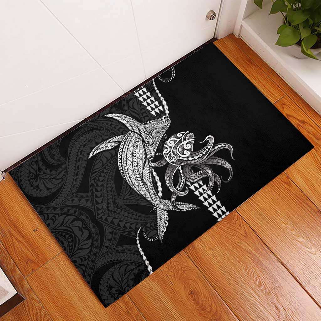 Kanaloa Aloha Hawaii Rubber Doormat Humpback Whale Octopus Tattoo Kakau Pattern LT14 - Polynesian Pride