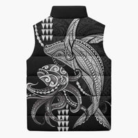 Kanaloa Aloha Hawaii Sleeveless Puffer Jacket Humpback Whale Octopus Tattoo Kakau Pattern LT14 - Polynesian Pride