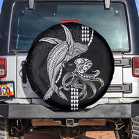 Kanaloa Aloha Hawaii Spare Tire Cover Humpback Whale Octopus Tattoo Kakau Pattern LT14 Black - Polynesian Pride