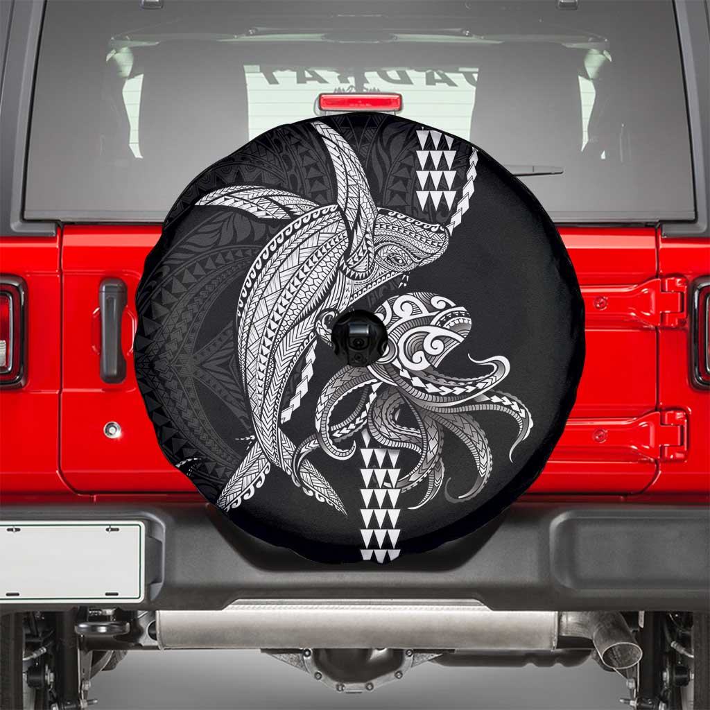 Kanaloa Aloha Hawaii Spare Tire Cover Humpback Whale Octopus Tattoo Kakau Pattern LT14 - Polynesian Pride