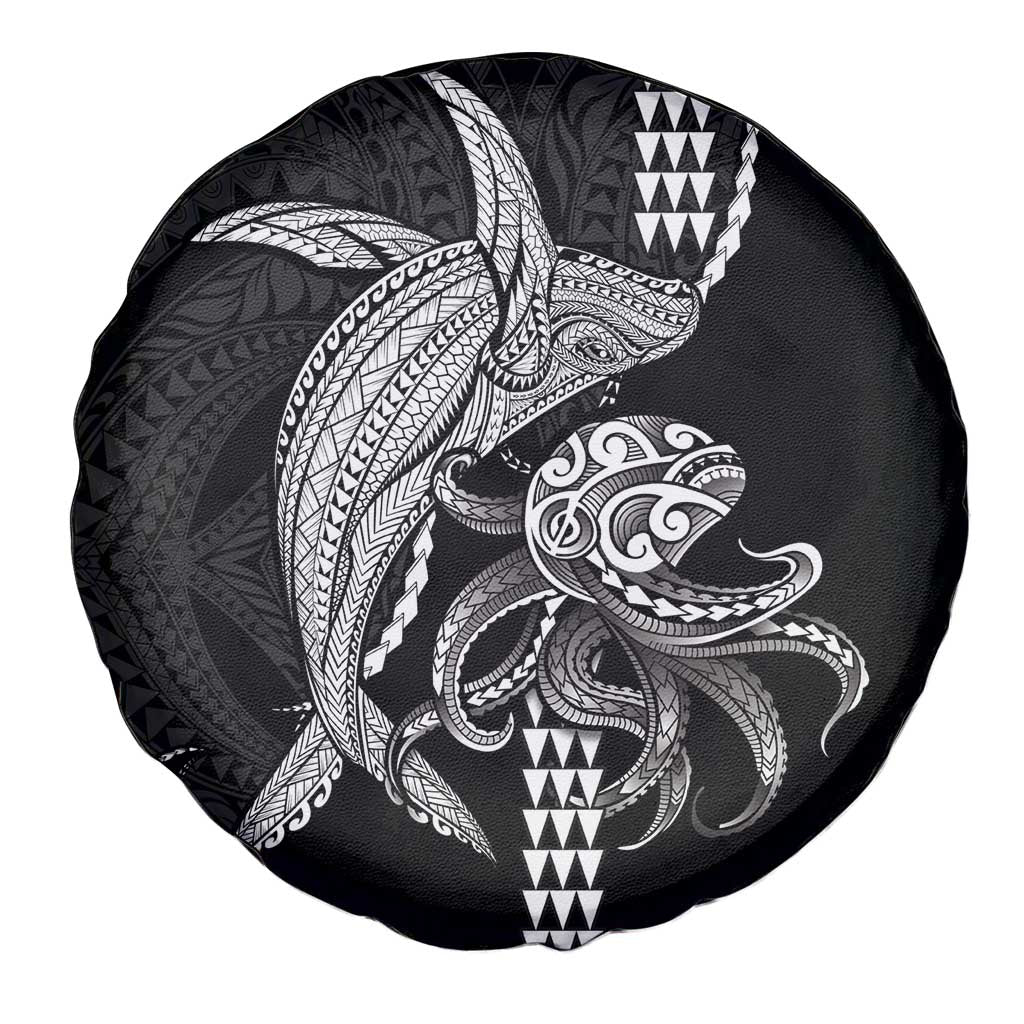 Kanaloa Aloha Hawaii Spare Tire Cover Humpback Whale Octopus Tattoo Kakau Pattern LT14 - Polynesian Pride