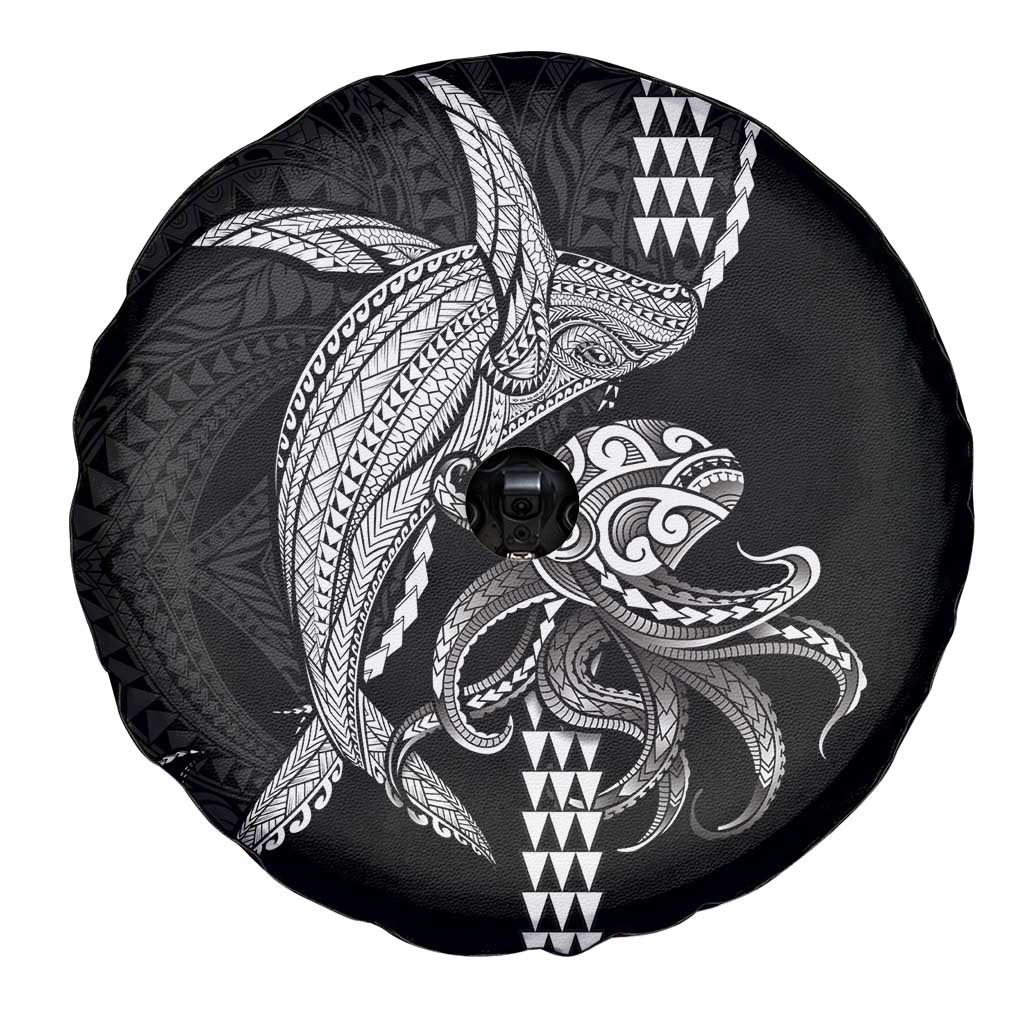 Kanaloa Aloha Hawaii Spare Tire Cover Humpback Whale Octopus Tattoo Kakau Pattern LT14 - Polynesian Pride