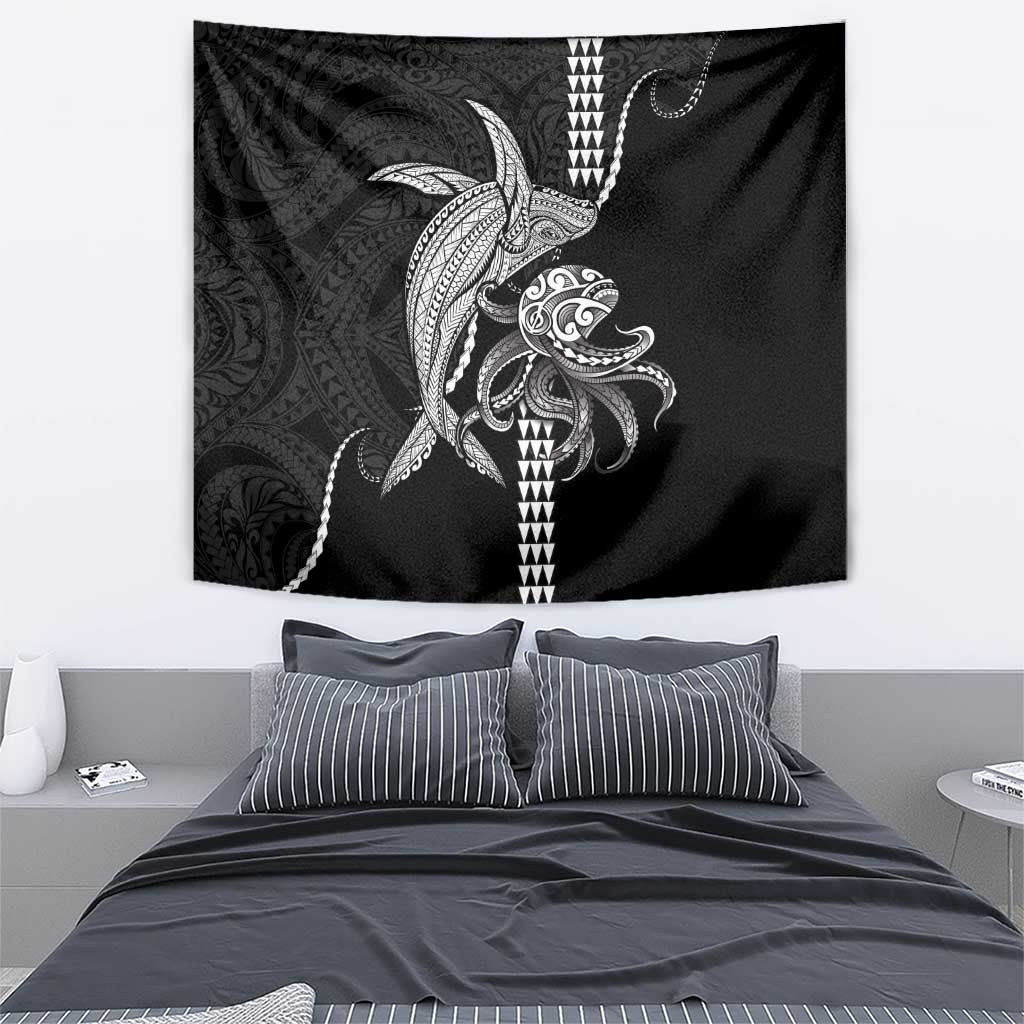 Kanaloa Aloha Hawaii Tapestry Humpback Whale Octopus Tattoo Kakau Pattern LT14 - Polynesian Pride