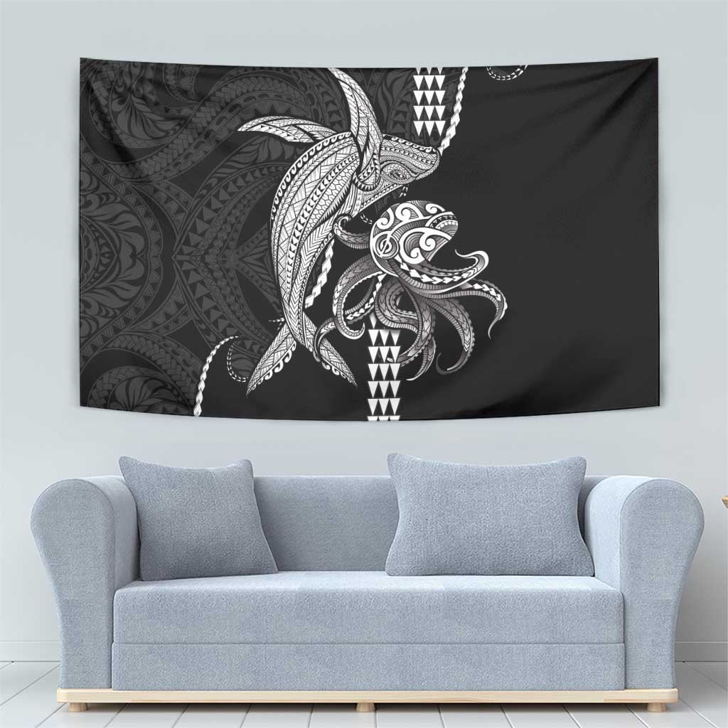 Kanaloa Aloha Hawaii Tapestry Humpback Whale Octopus Tattoo Kakau Pattern LT14 - Polynesian Pride