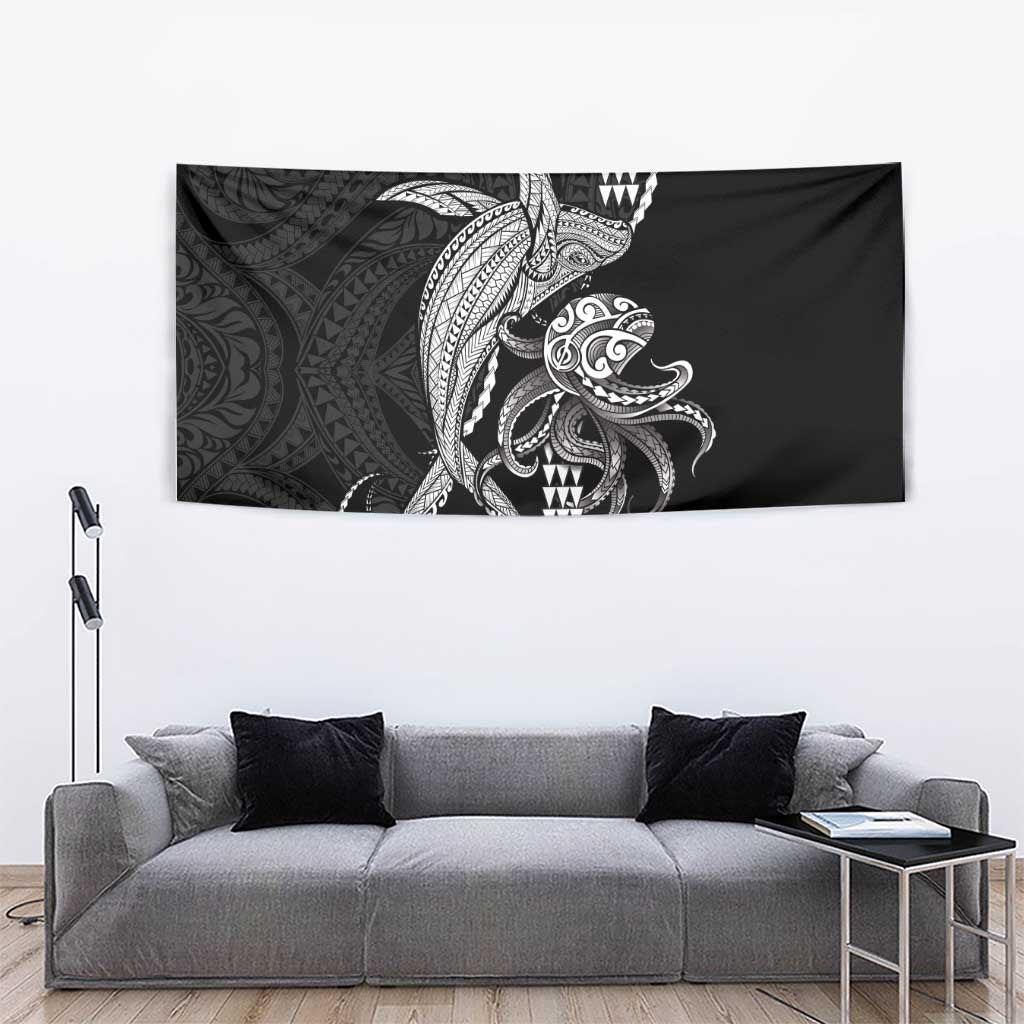 Kanaloa Aloha Hawaii Tapestry Humpback Whale Octopus Tattoo Kakau Pattern LT14 - Polynesian Pride