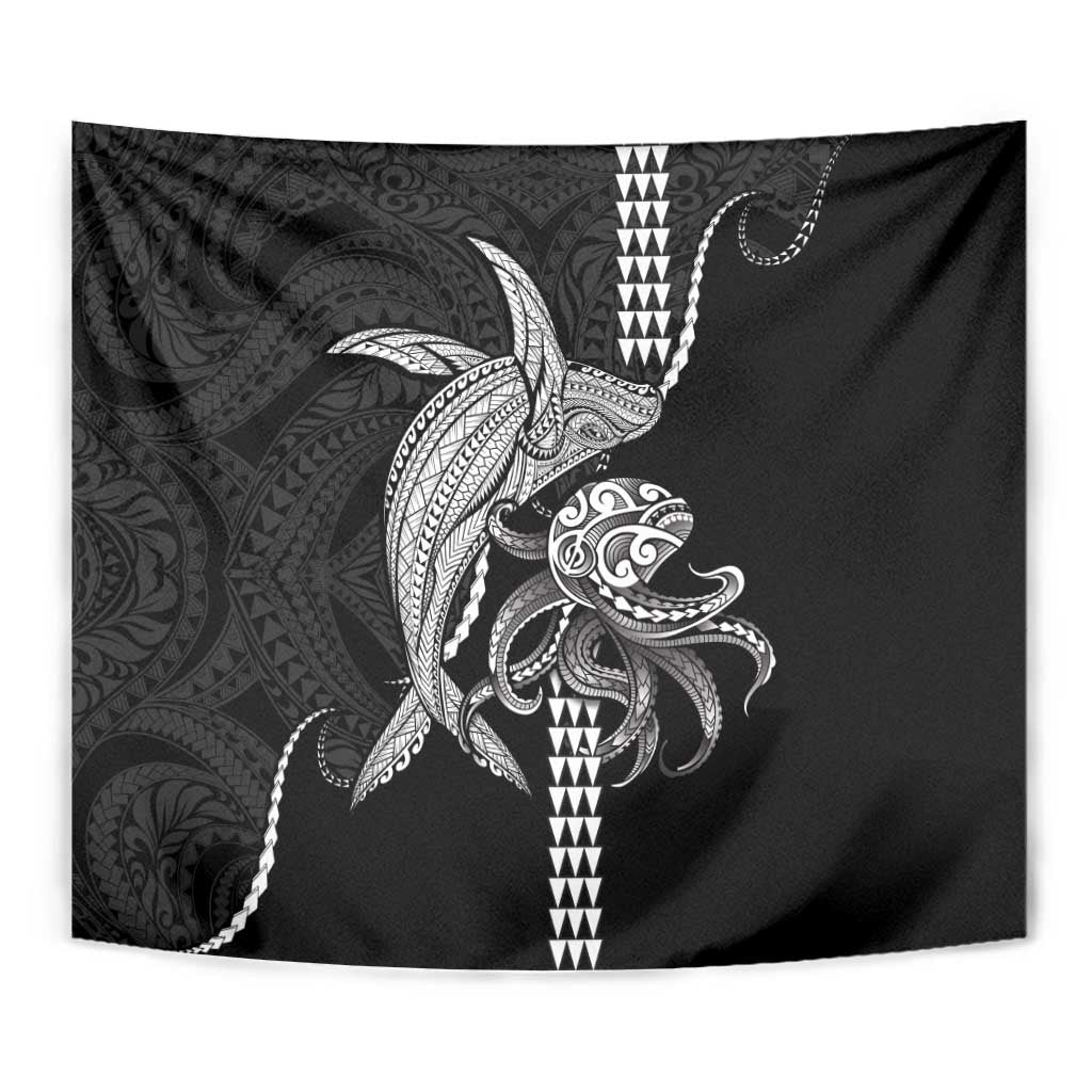 Kanaloa Aloha Hawaii Tapestry Humpback Whale Octopus Tattoo Kakau Pattern LT14 - Polynesian Pride