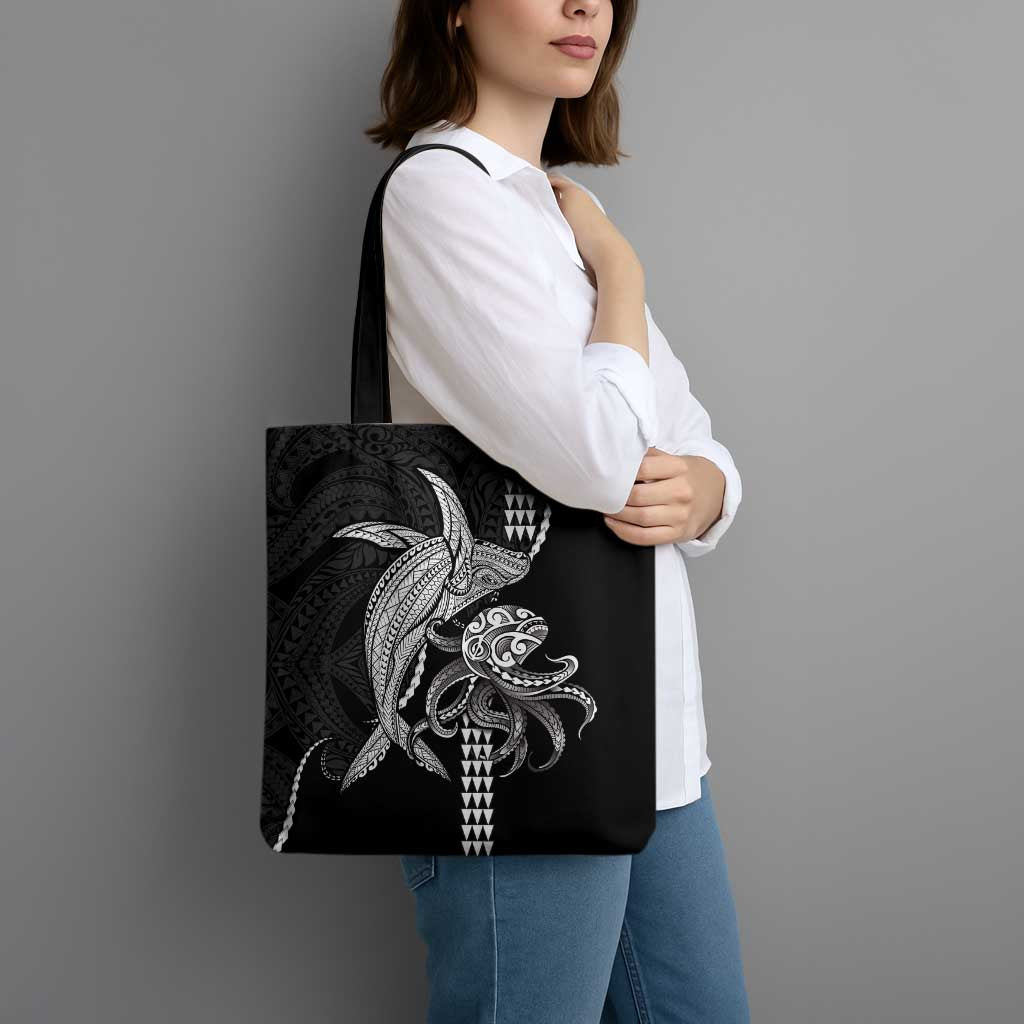 Kanaloa Aloha Hawaii Tote Bag Humpback Whale Octopus Tattoo Kakau Pattern LT14 - Polynesian Pride