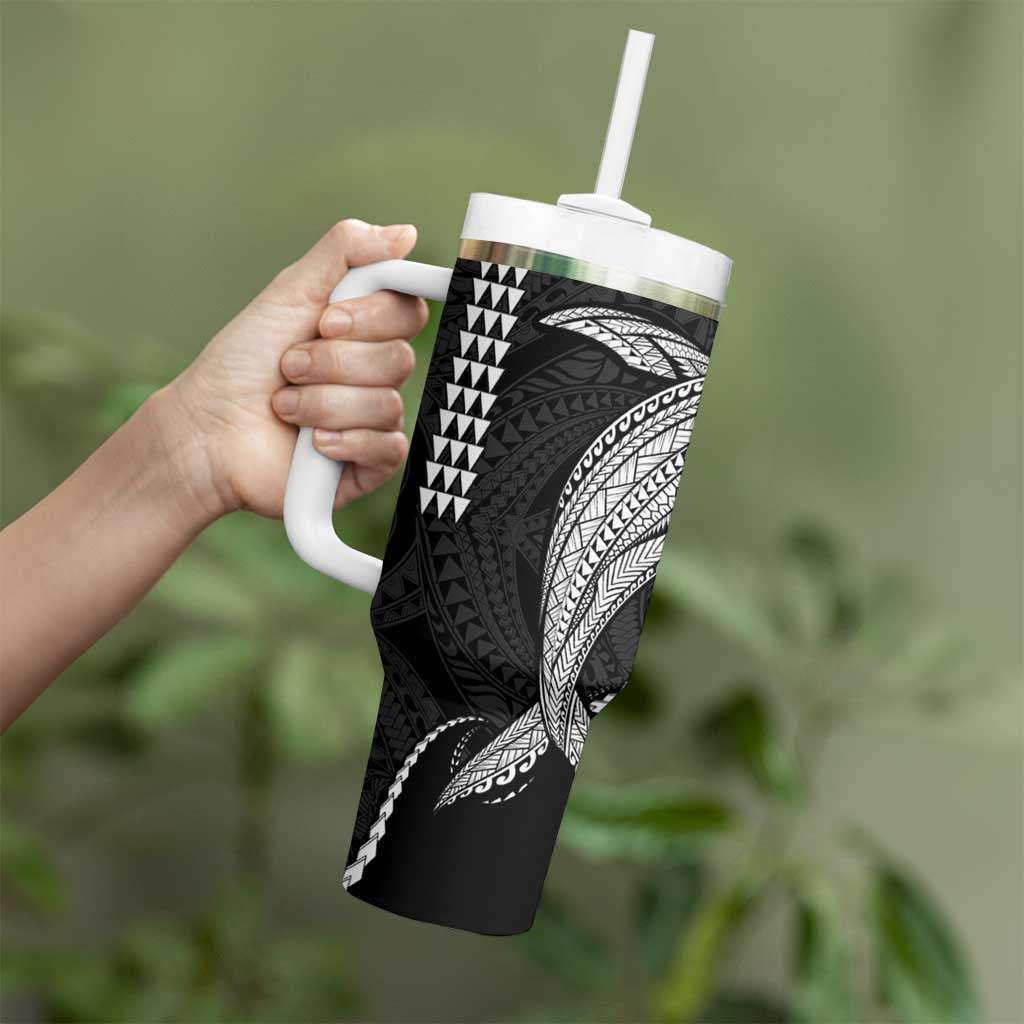Kanaloa Aloha Hawaii Tumbler With Handle Humpback Whale Octopus Tattoo Kakau Pattern LT14 - Polynesian Pride