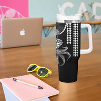 Kanaloa Aloha Hawaii Tumbler With Handle Humpback Whale Octopus Tattoo Kakau Pattern LT14 - Polynesian Pride