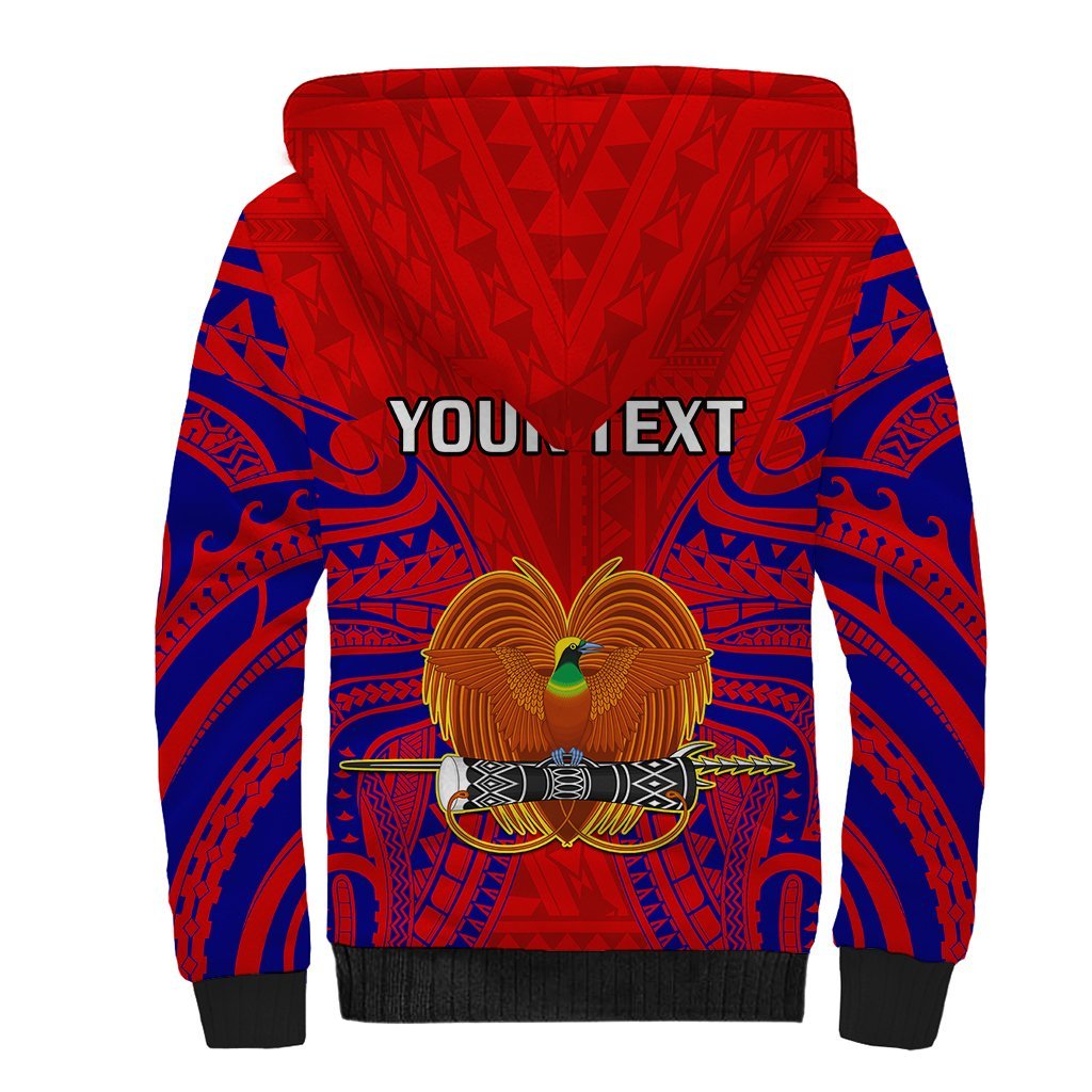 (Custom Personalised) Papua New Guinea Sherpa Hoodie Central Province Mix Coat Of Arms Polynesian Art LT14 - Polynesian Pride
