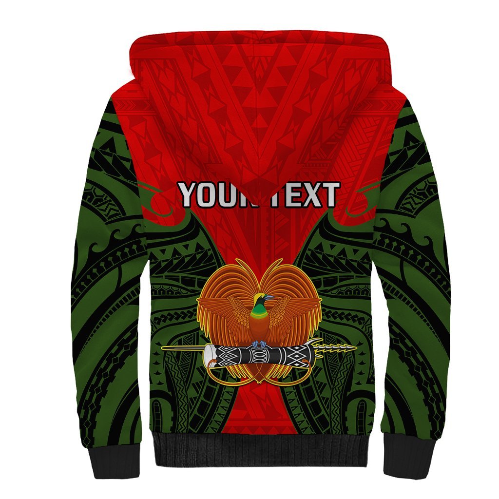 (Custom Personalised) Papua New Guinea Sherpa Hoodie Eastern Highlands Province Mix Coat Of Arms Polynesian Art LT14 - Polynesian Pride