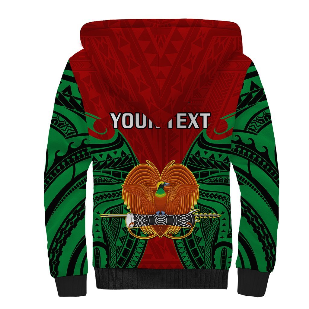 (Custom Personalised) Papua New Guinea Sherpa Hoodie East New Britain Province Mix Coat Of Arms Polynesian Art LT14 - Polynesian Pride