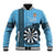 Personalised Fiji Darts Baseball Jacket Fijian Tapa Pattern - Blue