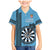 Personalised Fiji Darts Family Matching Mermaid Dress and Hawaiian Shirt Fijian Tapa Pattern - Blue