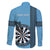 Personalised Fiji Darts Family Matching Off The Shoulder Long Sleeve Dress and Hawaiian Shirt Fijian Tapa Pattern - Blue