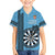 Personalised Fiji Darts Family Matching Short Sleeve Bodycon Dress and Hawaiian Shirt Fijian Tapa Pattern - Blue