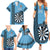 Personalised Fiji Darts Family Matching Summer Maxi Dress and Hawaiian Shirt Fijian Tapa Pattern - Blue