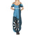 Personalised Fiji Darts Family Matching Summer Maxi Dress and Hawaiian Shirt Fijian Tapa Pattern - Blue