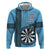 Personalised Fiji Darts Hoodie Fijian Tapa Pattern - Blue