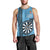 Personalised Fiji Darts Men Tank Top Fijian Tapa Pattern - Blue