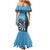 Personalised Fiji Darts Mermaid Dress Fijian Tapa Pattern - Blue