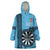 Personalised Fiji Darts Wearable Blanket Hoodie Fijian Tapa Pattern - Blue