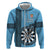 Personalised Fiji Darts Zip Hoodie Fijian Tapa Pattern - Blue