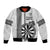 Personalised Fiji Darts Bomber Jacket Fijian Tapa Pattern - White