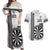 Personalised Fiji Darts Couples Matching Off Shoulder Maxi Dress and Hawaiian Shirt Fijian Tapa Pattern - White