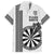 Personalised Fiji Darts Family Matching Off The Shoulder Long Sleeve Dress and Hawaiian Shirt Fijian Tapa Pattern - White