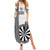 Personalised Fiji Darts Family Matching Summer Maxi Dress and Hawaiian Shirt Fijian Tapa Pattern - White