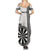 Personalised Fiji Darts Family Matching Summer Maxi Dress and Hawaiian Shirt Fijian Tapa Pattern - White