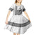 Personalised Fiji Darts Kid Short Sleeve Dress Fijian Tapa Pattern - White