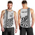 Personalised Fiji Darts Men Tank Top Fijian Tapa Pattern - White