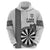 Personalised Fiji Darts Zip Hoodie Fijian Tapa Pattern - White