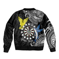 Personalised Cook Islands Darts Bomber Jacket Kuki Airani Tribal Pattern LT14 - Polynesian Pride