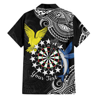 Personalised Cook Islands Darts Family Matching Off Shoulder Maxi Dress and Hawaiian Shirt Kuki Airani Tribal Pattern LT14 - Polynesian Pride
