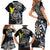 Personalised Cook Islands Darts Family Matching Short Sleeve Bodycon Dress and Hawaiian Shirt Kuki Airani Tribal Pattern