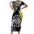 Personalised Cook Islands Darts Family Matching Short Sleeve Bodycon Dress and Hawaiian Shirt Kuki Airani Tribal Pattern