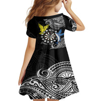 Personalised Cook Islands Darts Family Matching Summer Maxi Dress and Hawaiian Shirt Kuki Airani Tribal Pattern LT14 - Polynesian Pride