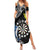 Personalised Cook Islands Darts Family Matching Summer Maxi Dress and Hawaiian Shirt Kuki Airani Tribal Pattern