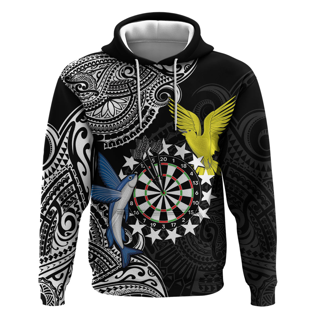 Personalised Cook Islands Darts Hoodie Kuki Airani Tribal Pattern