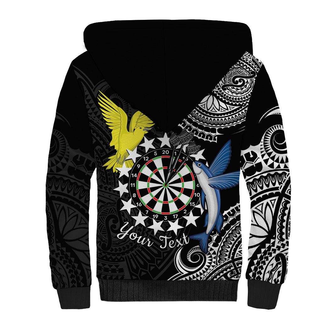 Personalised Cook Islands Darts Sherpa Hoodie Kuki Airani Tribal Pattern LT14 - Polynesian Pride