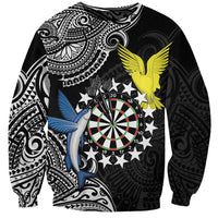 Personalised Cook Islands Darts Sweatshirt Kuki Airani Tribal Pattern LT14 Unisex Black - Polynesian Pride