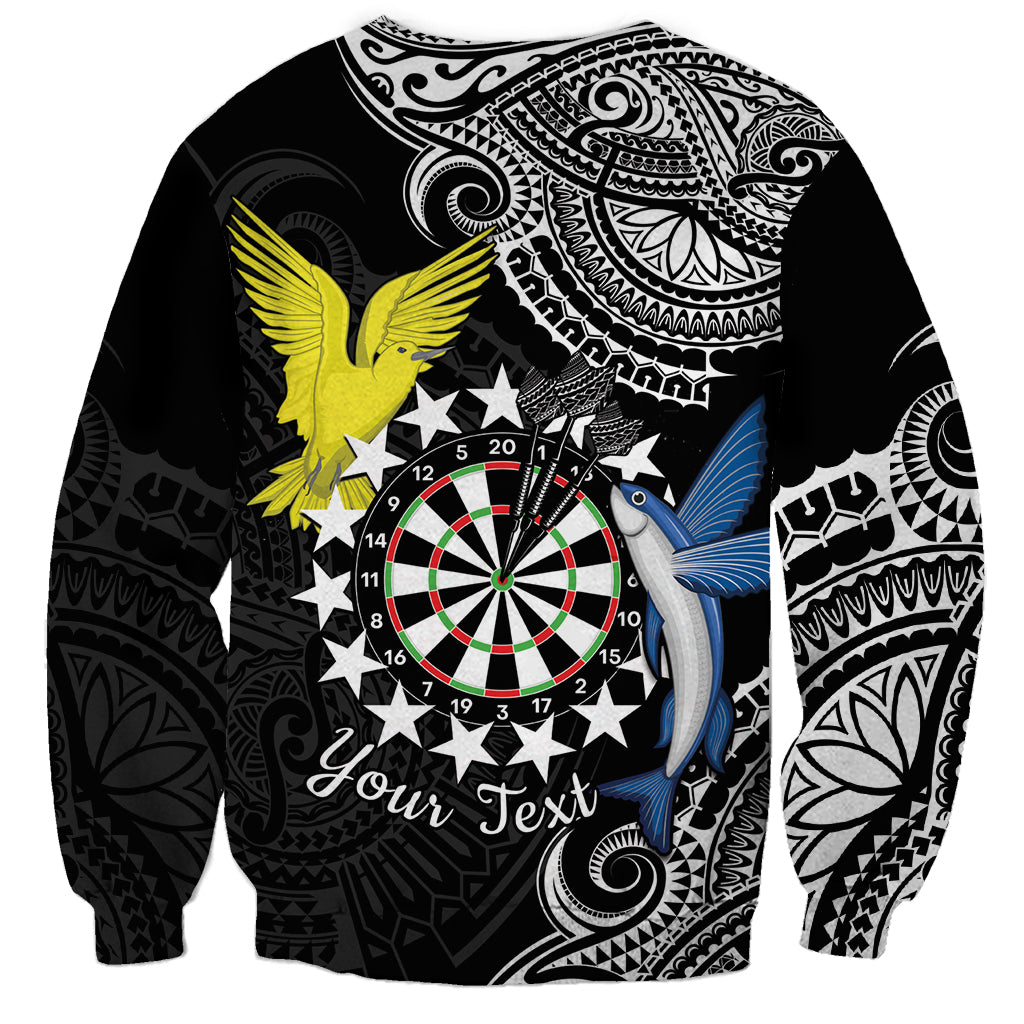 Personalised Cook Islands Darts Sweatshirt Kuki Airani Tribal Pattern LT14 - Polynesian Pride