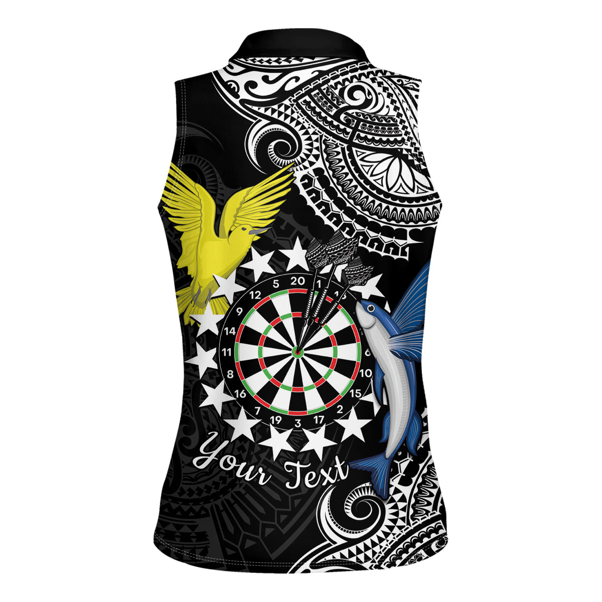 Personalised Cook Islands Darts Women Sleeveless Polo Shirt Kuki Airani Tribal Pattern