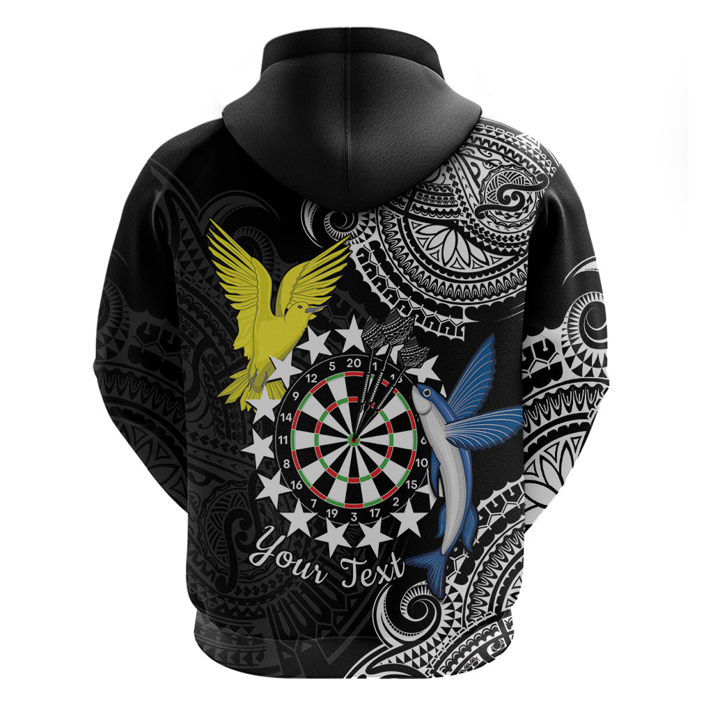 Personalised Cook Islands Darts Zip Hoodie Kuki Airani Tribal Pattern
