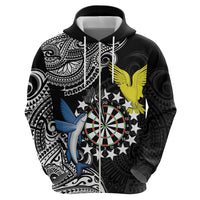 Personalised Cook Islands Darts Zip Hoodie Kuki Airani Tribal Pattern